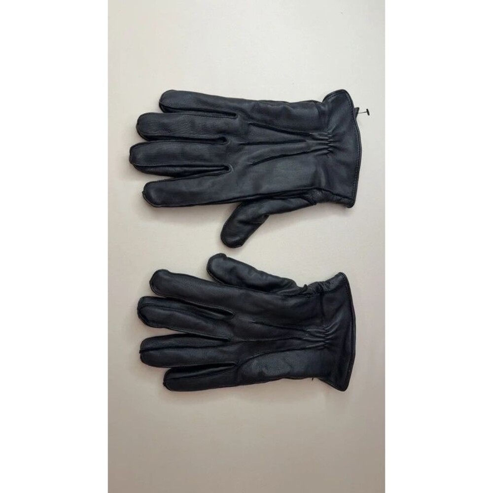 Stewart of Scotland Leather Winter Gloves Red Black Plaid Size M